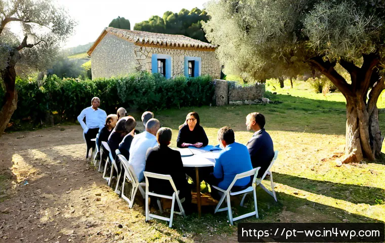 Home 17 느린 생활을 위한 리더십 개발 - Photorealistic leadership development retreat in a quiet Portuguese countryside setting, diverse adu...